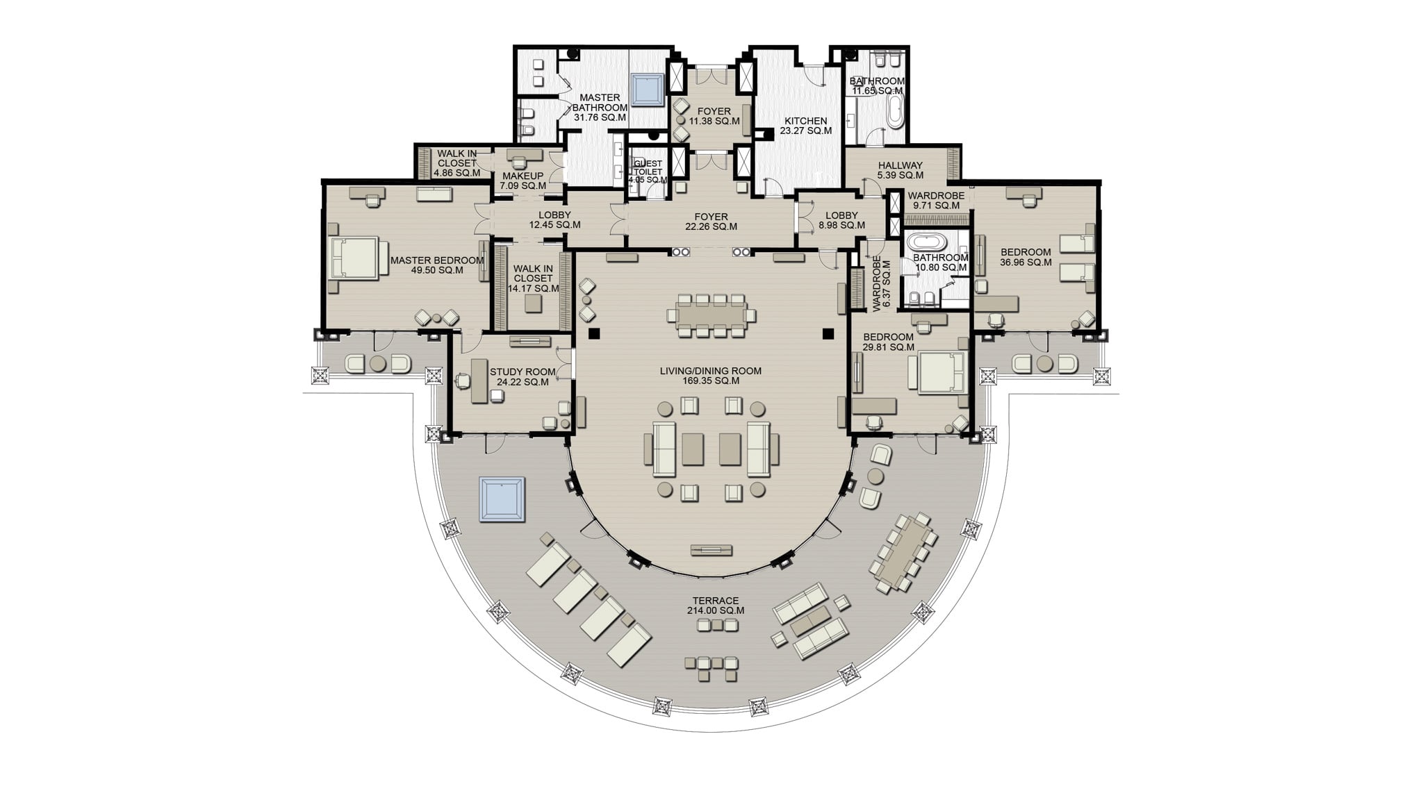 View of Raffles Palm Residences & Penthouse Floor Plans